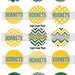 INSTANT DOWNLOAD Hornets Chevron Polka dot Green Gold School Mascot 1 inch circle Bottle cap Imgaes