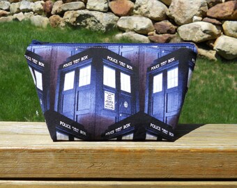 Small Makeup Bag, Taris, Doctor Who, Tardis Makeup Bag, Doctor Who Makeup Bag, Blue Tardis Cosmetic Bag