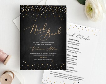 Bachelorette Party Invitation & Itinerary / Agenda, Nashville Weekend, Nash Bash, INSTANT DOWNLOAD, 100% Editable Template, Printable #117BP
