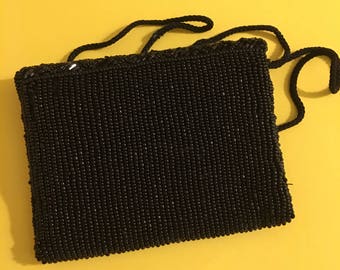 Vintage Black Beaded Bag