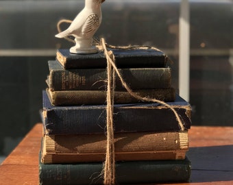 Religious books, set of old books, stack of vintage books, decorative books, display books, rare books, rustic farmhouse, book decor,