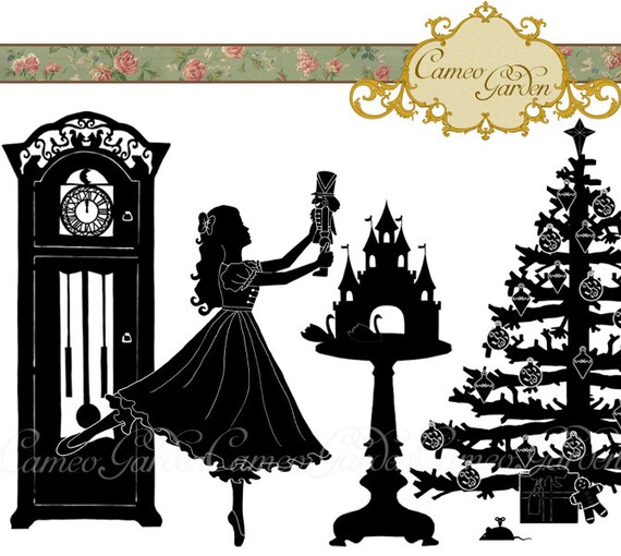 Download Items similar to Silhouette The Nutcracker Clipart - Christmas Clip art for scrapbooking, party ...