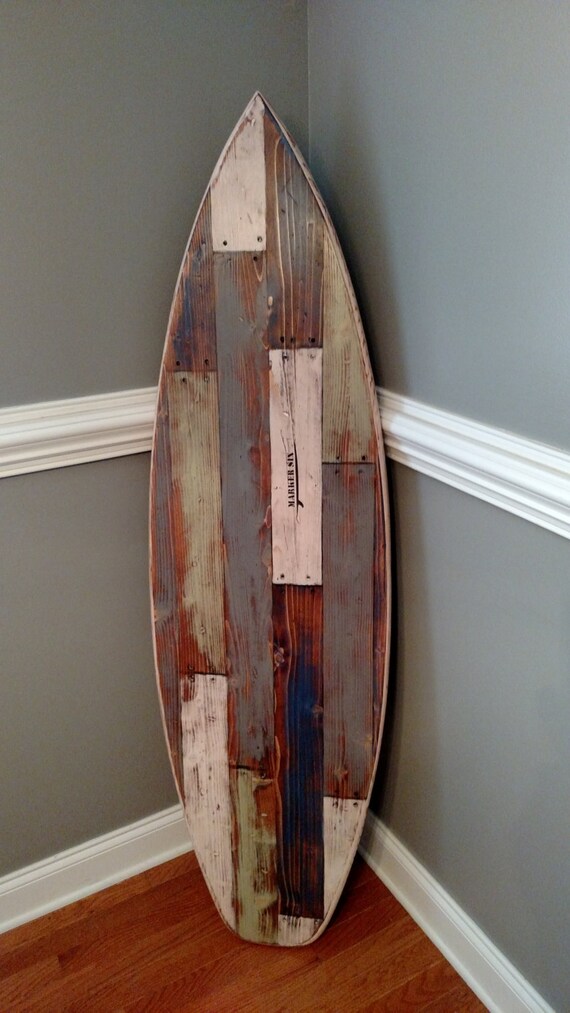 Faux Pallet Wood Surfboard Wall Hanger Headboard 62 Inches