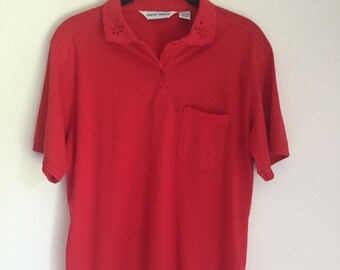 Scalloped Collar and Pocket Tee