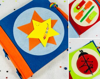 Quiet Book for 3 Year Old Boy~ Set inc Personalized Cover + 2 Activity Pages - Educational Travel Toy- Busy Book~ Best Toddler Birthday Gift