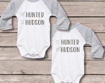 Gift for Twins, Twin Gift, Twins Sets, Twins Shirts, Identical Twins Shirts, Twin Boys, Twin Babies, Baby Shower Gift, Newborn Twins GIft
