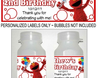 30 SESAME STREET ELMO Birthday party favors bubble labels
