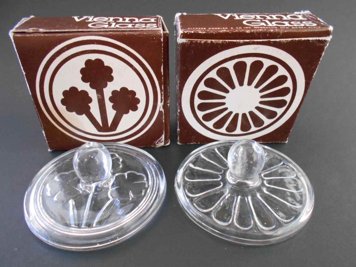Vintage Vienna Glass Cookie Stamp Set of Two Stamps Pressed