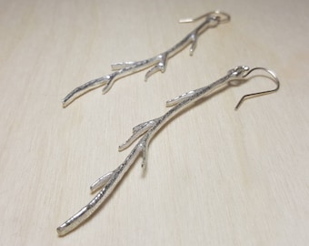 Gold Twig Earrings, Nature Long Earrings, Nature Inspired, Dangle Earrings, Nature Earrings, Gold Twig, Tree Earrings, Branch Earrings