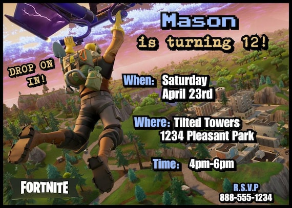 FORTNITE party invitation Option 3