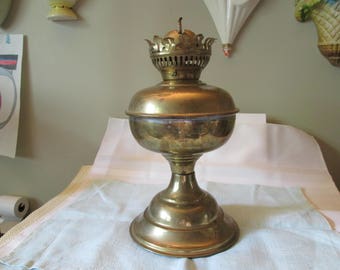 Vintage Solid Brass Oil Lamp, Hurricane Lamp, Home Decor, Made in India