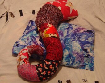 Hot pink tentacle body pillow unfilled zipper case novelty pillow tentacles Patchwork crazy quilt colorful pillow