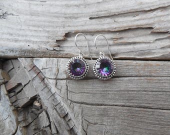 Mystic topaz earrings handmade in sterling silver 925