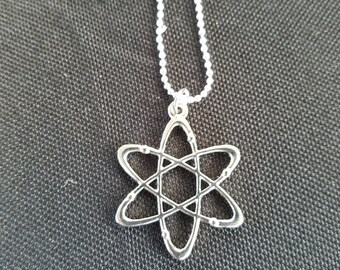 Atom Molecule Necklace - Silver Tone