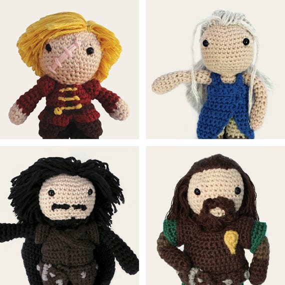 Game of Thrones Pack: Tyrion Lannister, Daenerys, Jon Snow & Ned Stark. Amigurumi Pattern PDF.