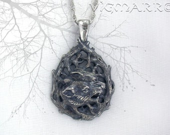 Wolf Pack.Silver Wolf.Celtic Wolf.Wolf Pendant.Wolf Necklace.Viking Pendant.Norse Pendant.Scandinavian Pendant.Wolf Charm.Nordic Pendant