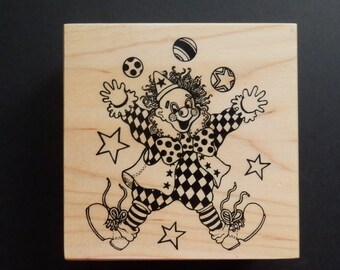 PSX G053 - Clown- Decorative - Retired Rubber Stamp (1)