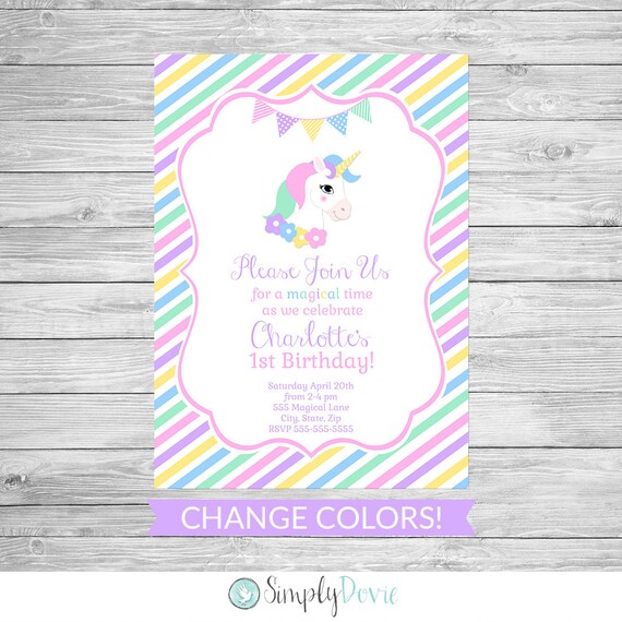 Unicorn Birthday Invitation Printable Unicorn Birthday Party Unicorn Birthday Invitation Printable Unicorn Birthday Party