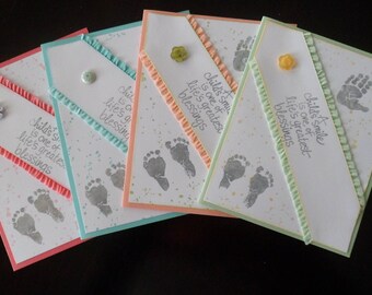 Custom Baby card, Handmade Baby Card, Baby Cards, Baby boy card, baby girl card, Baby Shower card, Baby gift, card optionsl colors