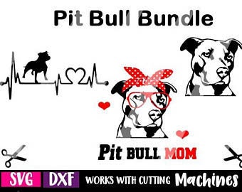 PIT BULL MOM bundle , Cricut , scan n cut svg/dxf