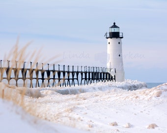 Winter Lighthouse in Manistee