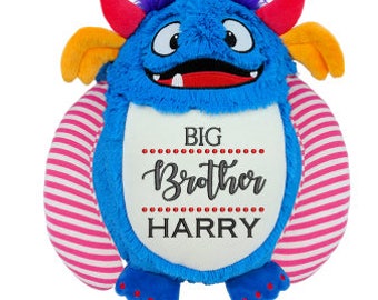 Cubbie Monster, Monster Plush, Personlized Monster, Big Brother, Little Brother, Stuffed Monster, Stuffed Animal, Embroidered Plush,