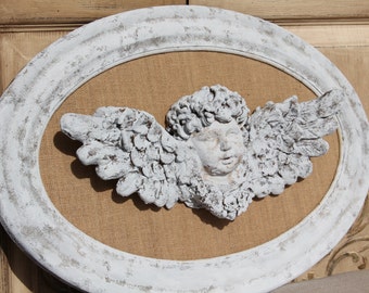 Cherub, Cherub Angel, Mediterranea Design Studio, distressed Cherub Decor, Angel Wall Decor, Cottage Chic Decor, Shabby Chic Decor