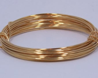 German Made Wire 18ga Round Gold Plated 4 Meter Coil