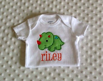 Baby Boy Personalized Dinosaur Bodysuit