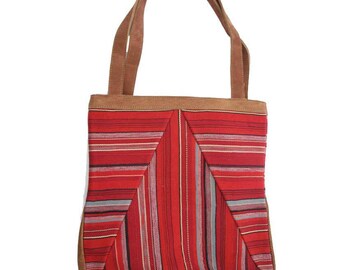 Red camel suede bag