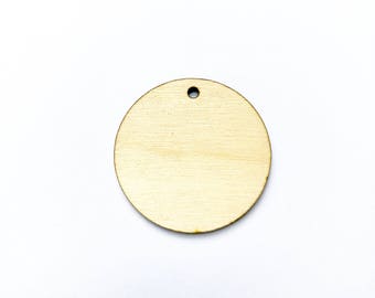 1.5" Wood Key chain Blanks, 10, 25, 50 or 100, Wood round blanks, CIRCLE Disc Wood keychain blanks laser cut shapes made in usa