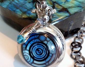 Doctor Who Blues Gallifreyan Pocket Watch