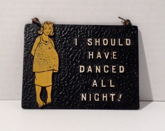 Vintage Metal Pregnant Mother Sign