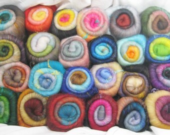 Random Gradient Mini Batts - 1.5 ounces/42 grams - spinning fiber - surprise - merino - silk - bamboo - sparkle