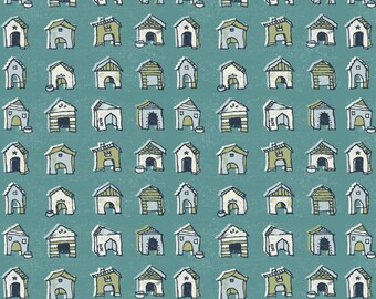 Puptown Turquoise Doghouses from Blend Fabrics