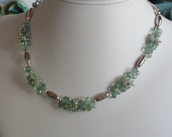 Green Mystic Quartz beaded necklace - 205