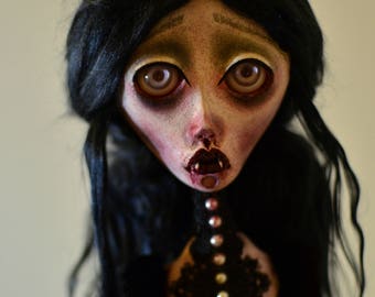 1st payment - RESERVED OOAK Art Doll ASTRID, art doll, gothic doll, dark doll, ooak doll, vampire doll, sad doll, sculpture, handmade doll