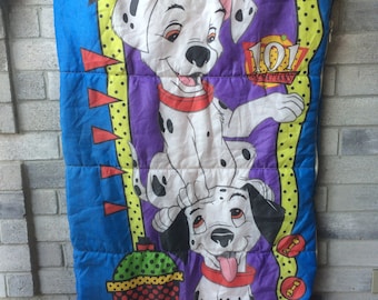 Vintage Disney 101 Dalmations Sleeping Bag, Dalmations Sleeping bag, Disney 101 Dalmations Sleeping Bag, Disney sleeping bag