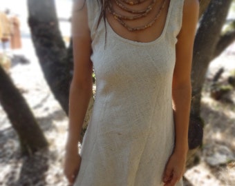 Earthy Sleeveless Dress ~ Raw Silk