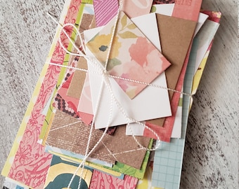 Assorted Scrapbook Paper // Assorted Paper Scraps // Paper Crafting // 50 Pieces // Grab Bag // Scrapbook Paper Destash