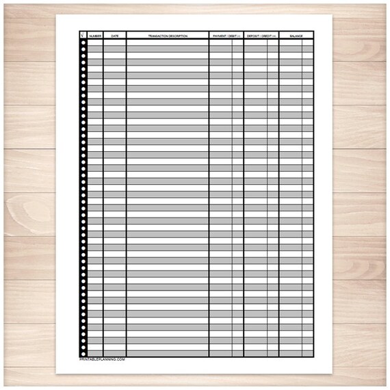 bank register printable
