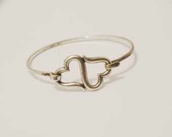 James Avery Sterling Silver Double Heart Hook-On Bracelet.