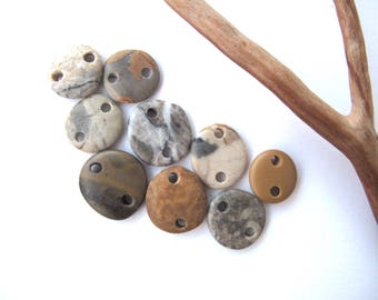 Rock Links Mediterranean Beach Stone Links River Rock Beach Pebble Diy Jewelry Beads River Stone Connectors Small EARTHY LINKS 13-16 mm