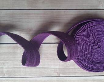 5/8 PLUM Fold Over Elastic 5 or 10 Yards