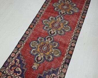 3 by 9 runner, Oushak Runner Rug, Vintage Rug Runner, Turkish Rug Runner, Vintage Oushak Rug, Runner Rug, Oushak Runner, Hallway Rug Runner