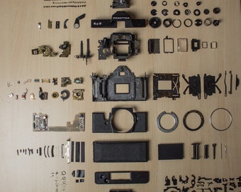 Praktica EE2 film camera - dismantled for art project etc