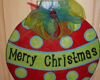Wood Christmas Ornament Door Hanger