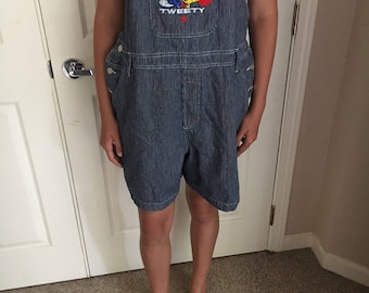 Vintage Looney Tunes Tweety Bird Denim Overalls/Sylvester/Baggy/Hip Hop Overalls/Denim Overalls/Space Jam/Warner Bros