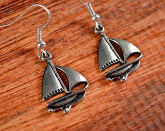 Boat Earrings, Boat Jewelry, Sailboat Earrings, Sailboat Jewelry, Nautical Earrings, Nautical Jewelry, Sea Earrings, Sea Jewelry