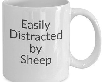 Easily distracted by sheep mug